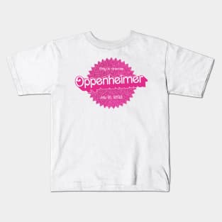 Barbie Oppenheimer Sticker Kids T-Shirt